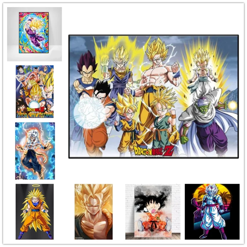 Купи Japanese Anime Dragon Ball SonGohan Poster Paintings Kraft Paper Wall Art Prints Vintage Home Decor Birthday Present Kids Room за 25 рублей в магазине AliExpress