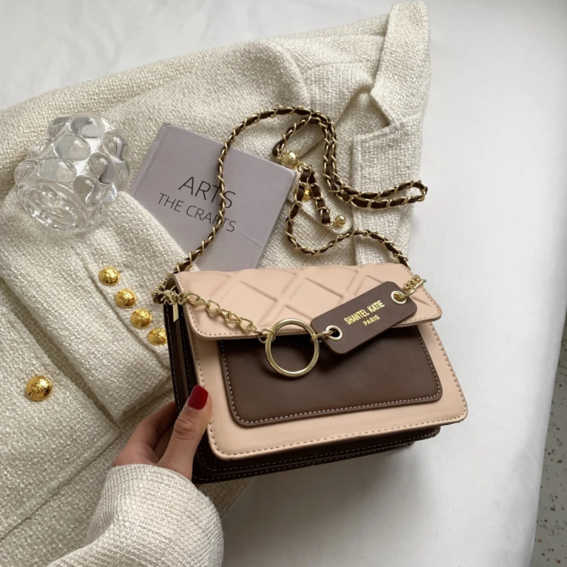 

Lingge дизайн 2022, трендовая маленькая сумка-слинг из искусственной кожи с клапаном через плечо для женщин, роскошные сумки на плечо, сумки на це...