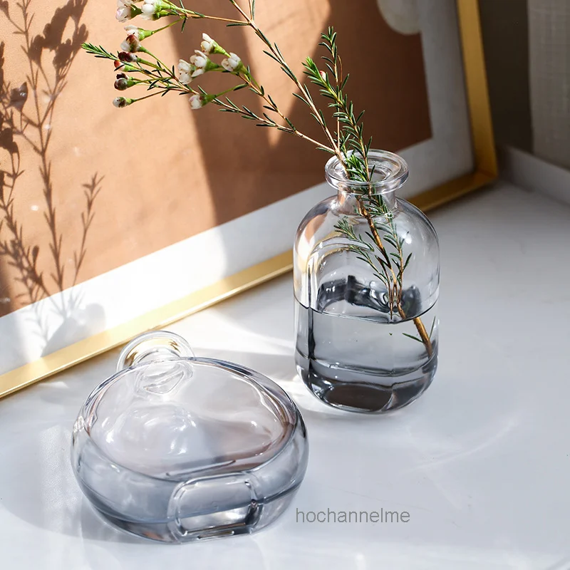 

Градиентная стеклянная ваза, прозрачные цветочные вазы для дома, сухие цветы, настольные украшения для гостиной, аксессуары для дома в скандинавском стиле