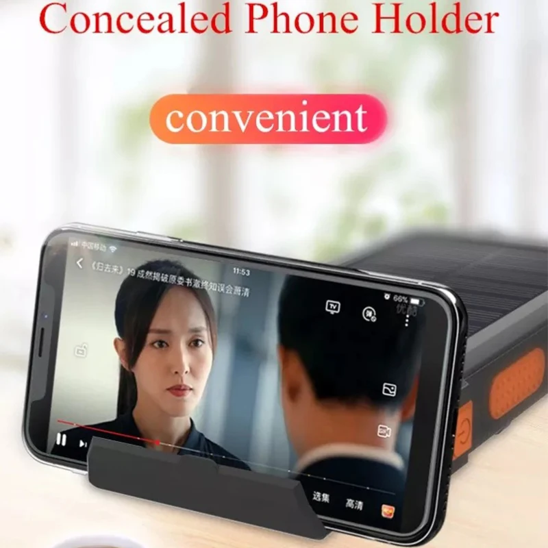 łączność mobilna na energię słoneczną 10000 mAh z kompasem do telefonu komórkowego