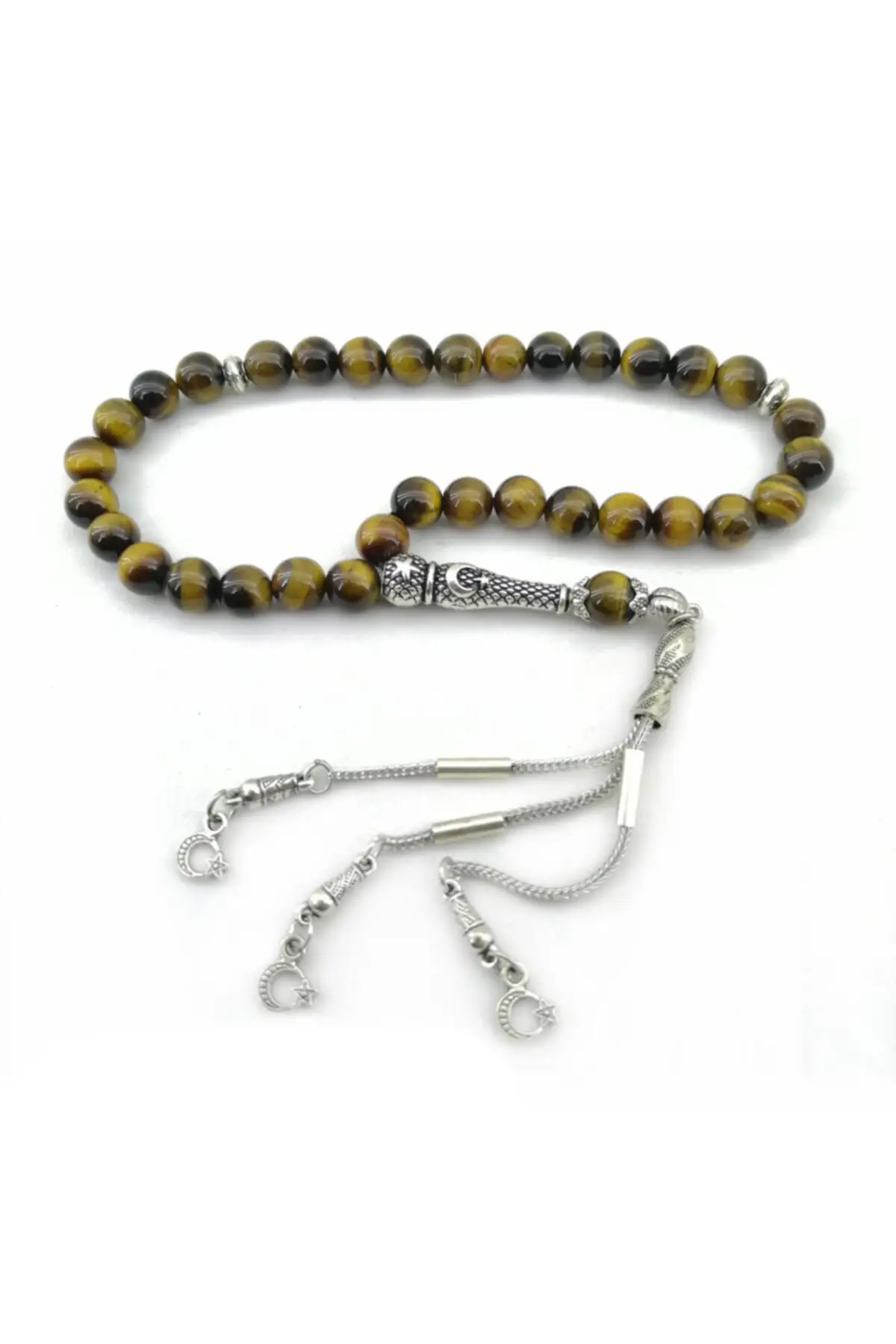 

Tiger Eye Natural Stone Rosary Metal Facade 8 Mm Other Accessory