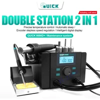 quick 8686d hot air gun lead free heating soldering station rework stationnozzle for cpu motherboard mobile phone repair tool
