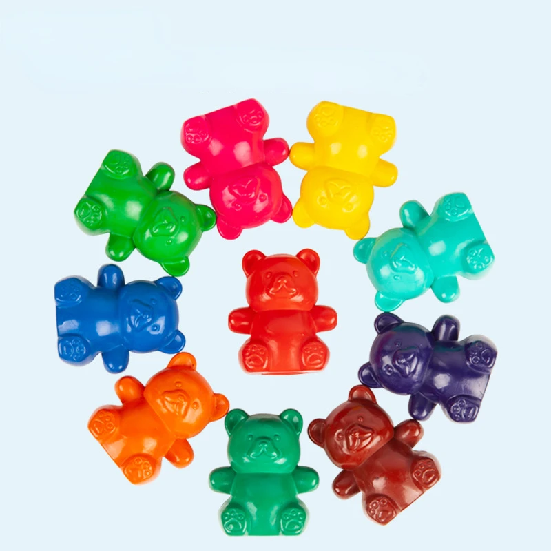 Kup 10-Color Creative Bear Shape Crayon Student Painting Non-stick Non-toxic High-quality Oil Pastel School Stationery Art Supplies