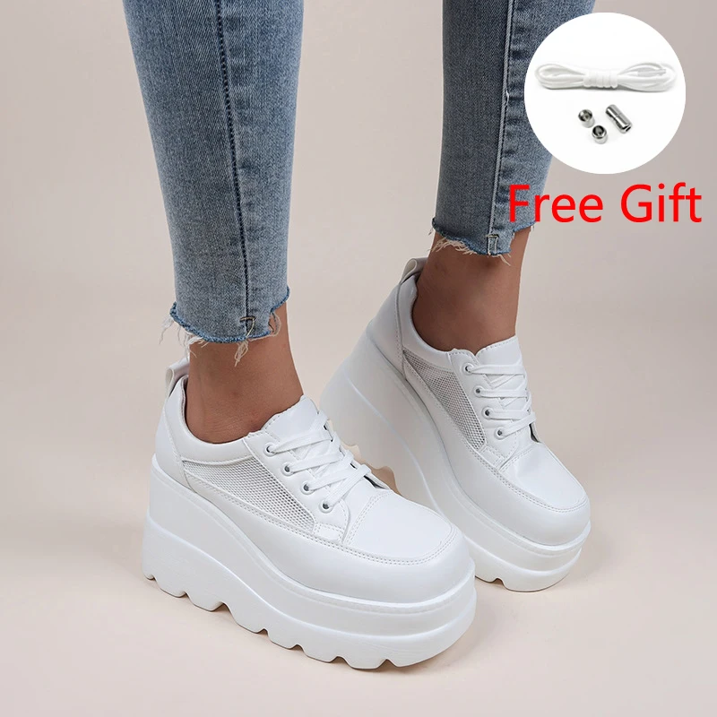 

Женские белые туфли с внутренним усилением, Новинка весна-осень 2022, Студенческая женская обувь на толстой подошве, женская обувь на платфор...