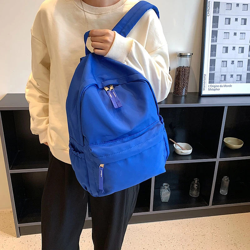 

Модный однотонный рюкзак для женщин, вместительные дамские ранцы на плечо, школьный ранец для студентов и студентов, дорожная маленькая сум...