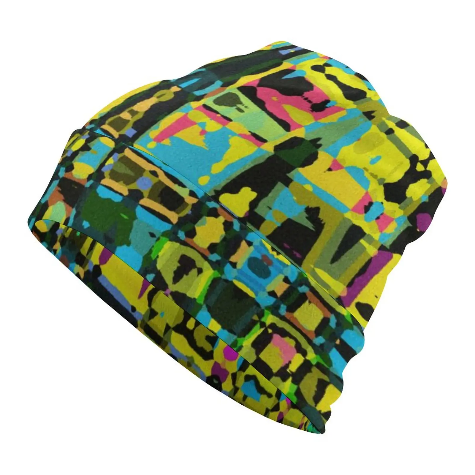 

Шапочка с абстрактным принтом, шапки, разноцветные шапки-бини в этническом стиле, шапочки с графическим рисунком, Осенние крутые мужские и женские уличные теплые мягкие шапки Y2K