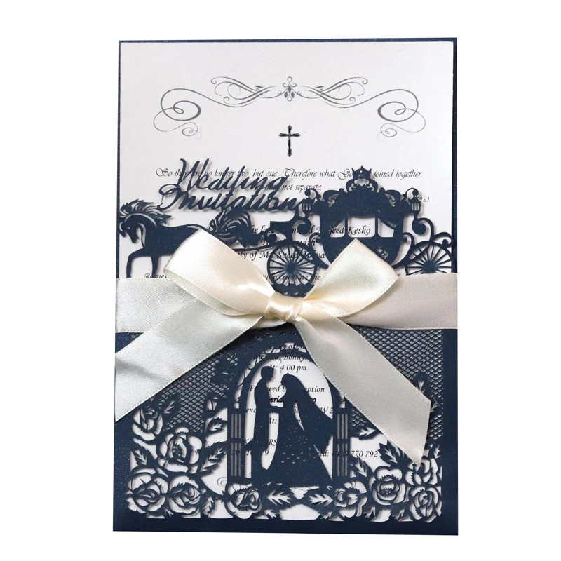 

10/20/30/50pcs Laser Cut Bride & Groom Wedding Invitations Card Engagement Mariage Wedding Party Greeting Cards