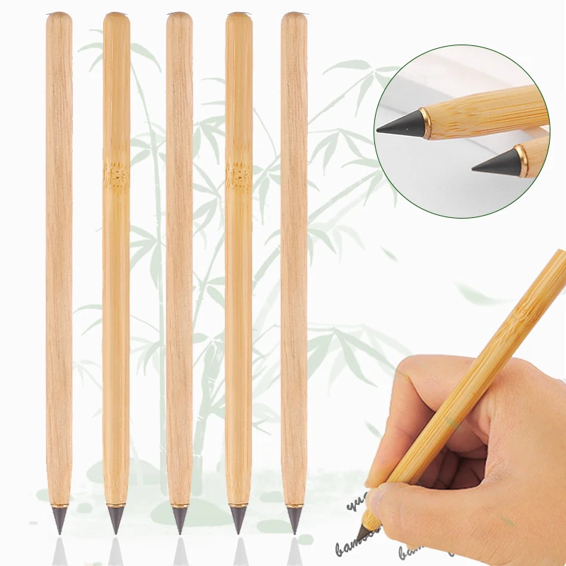 Wooden Unlimited Writing No Ink Pen Art Sketch Drawing Pencil Kawaii Stationery