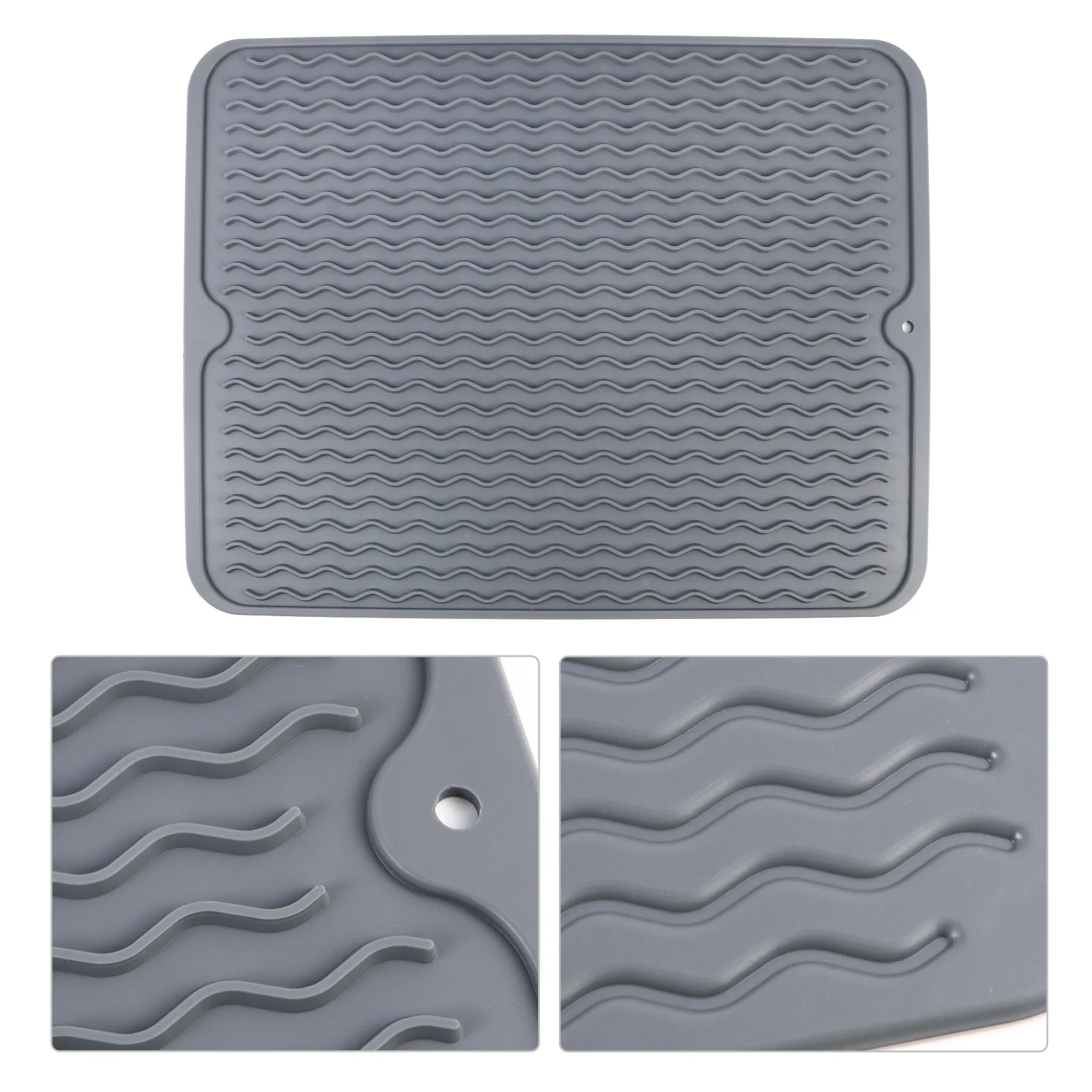 

Silicone Draining Mat Silicone Coasters Wave Grain Mat Drying Pad Drain Pad Silica Gel Silverware Dry Mat Drying Mat
