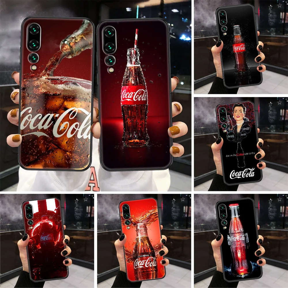 

Coca-Cola Bestselling Phone Case For Huawei P Mate P10 P20 P30 P40 10 20 Smart Z Pro Lite black painting Etui silicone hoesjes