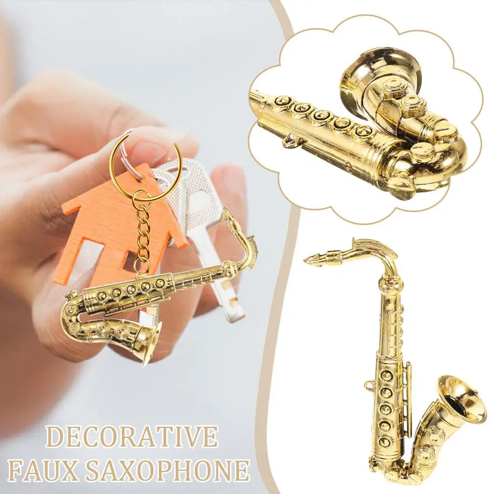 

Decorative Pendant Electroplated Instrument Saxophone Accessories Golden Model Handicraft Christmas Decoration DIY F2V1