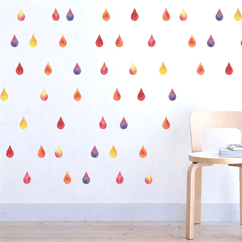 Красочные капли дождя настенная наклейка задний фон для телевизора украшение