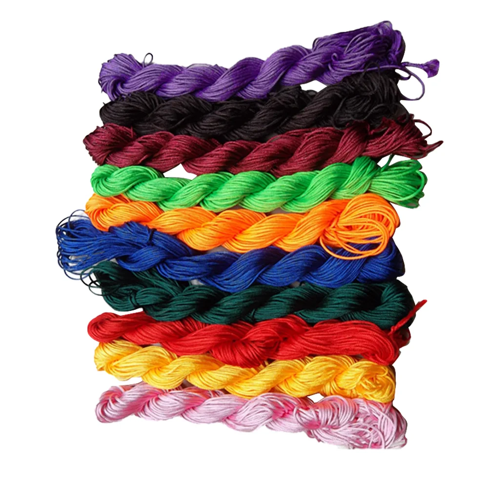 

Nylon Cord Satin Rattail Satin Nylon Trim Cord Beading Strings For DIY Craft Jewelry Making Necklace Beading Macrame Knotting (