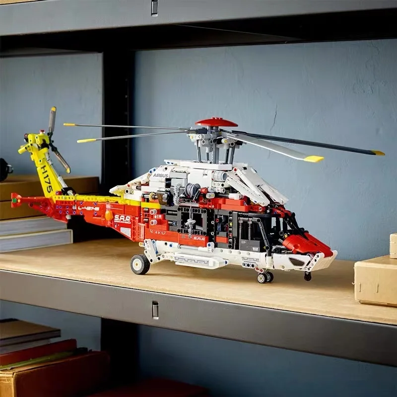 

2023 NEW Technical Airbus H175 Rescue Helicopter 42145 Building Blocks Plane Model Brick Educational Toys For Children Gifts