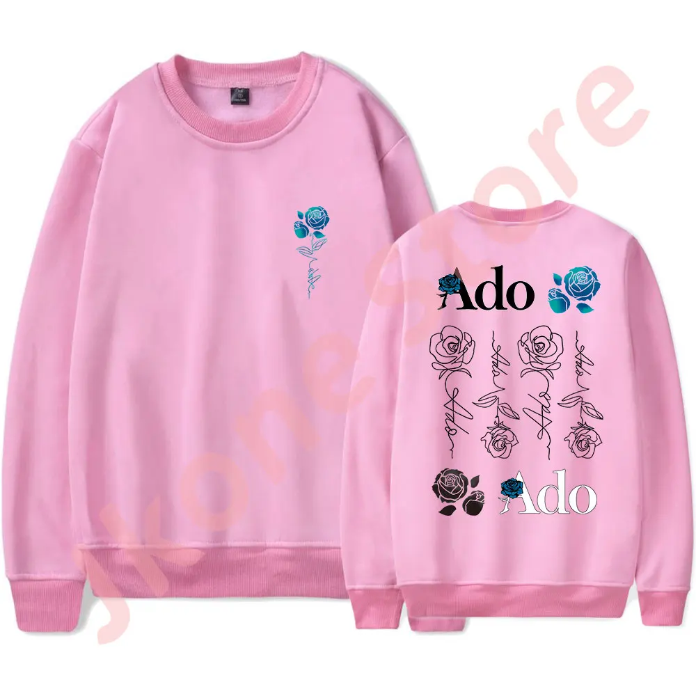 Толстовки с круглым вырезом Ado Blue Rose Wish World Tour Merch модные повседневные футболки