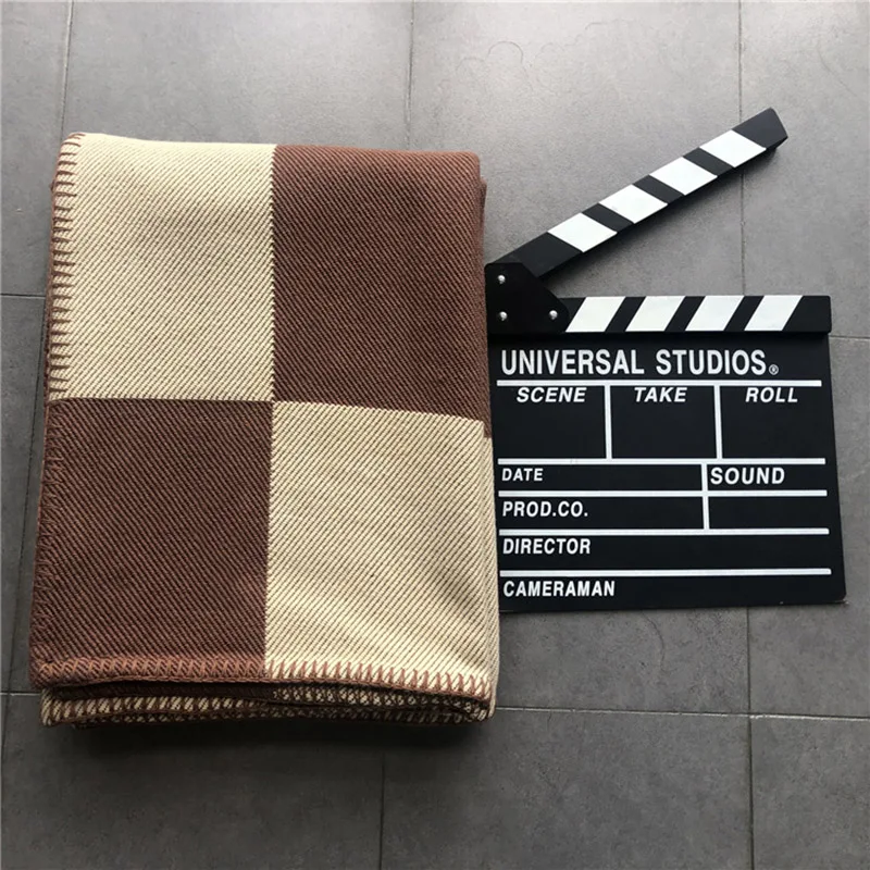 

Black White Plaid H Blanket Cashmere Luxury Throw for Sofa Fluffy 140X170CM Fleece Knitted Blanket Home Decor FREE SHIPPING