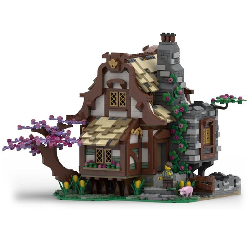 

MOC Creative Expert Medieval Town Stable Castle Blacksmith Street View Bricks Model Building Blocks Toys for Children gifts