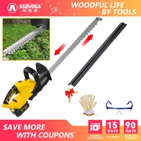 asoyoga 21v cordless hedge trimmer with gloves and goggles kit garden electric trimmer pruning saw for makita 21v battery