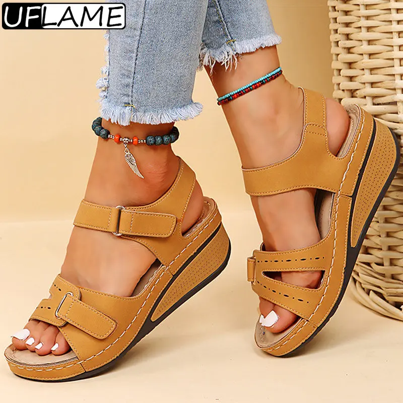 

Сандалии UFLAME женские классические, босоножки на танкетке, элегантная Летняя обувь