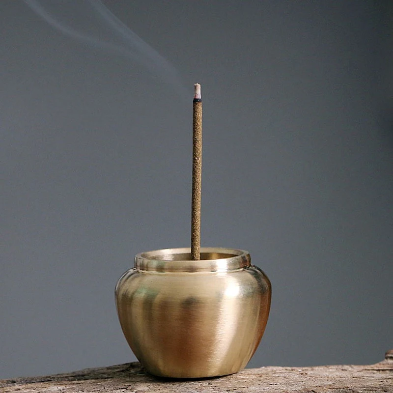 Round Shape Incense Burner Crafts Sandalwood Copper Home Decoration