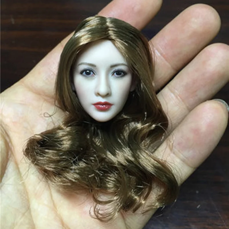 

Chinese 1/6 Scale Beauty Girl Head Sculpt Crystal Liu Yifei Jing Tian Ada Head Carving Model Toy for 12in Action Figure Doll