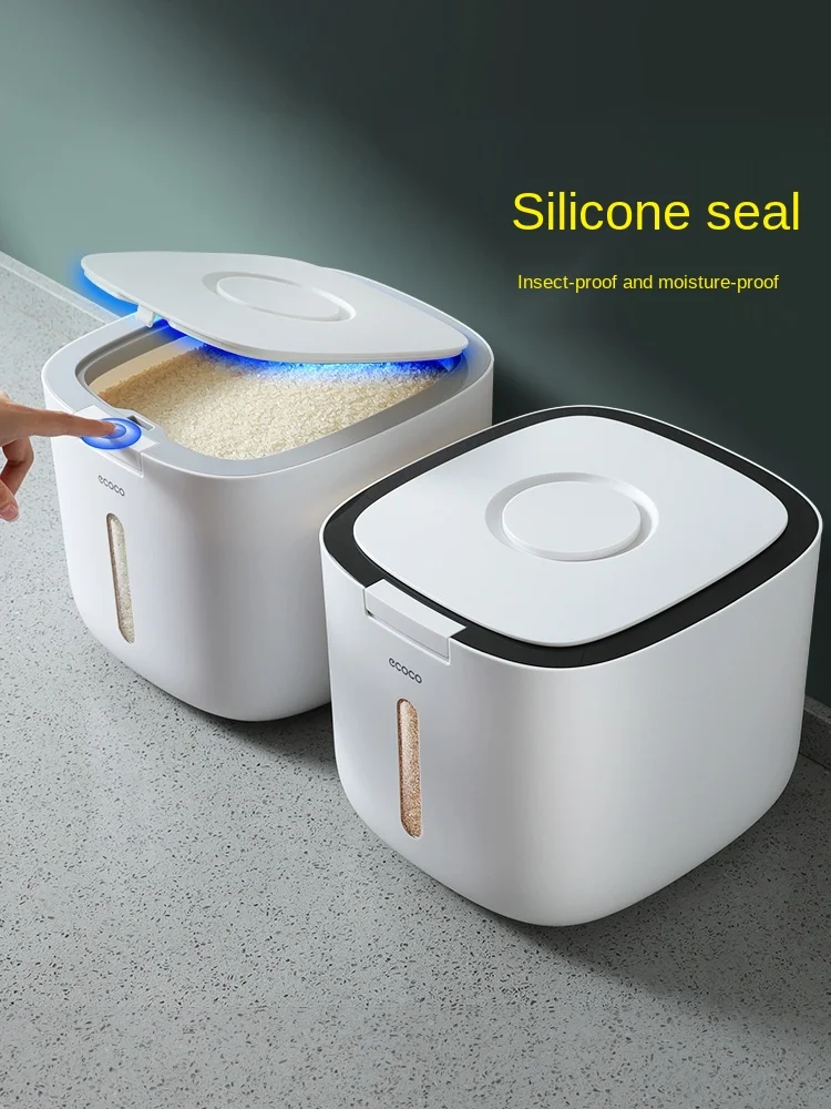 

Rice Bucket Insect-Proof Moisture-Proof Sealed 20 Jin Rice VAT Box Noodle Jar Rice Flour Storage Tank Household Storage Rice