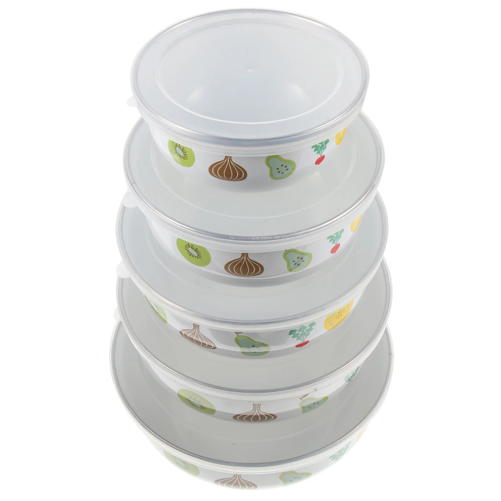 

Enamel Preservation Bowl Container Lid Salad Fridge Fruit Bowls Lids Kitchen Food Egg Mixing