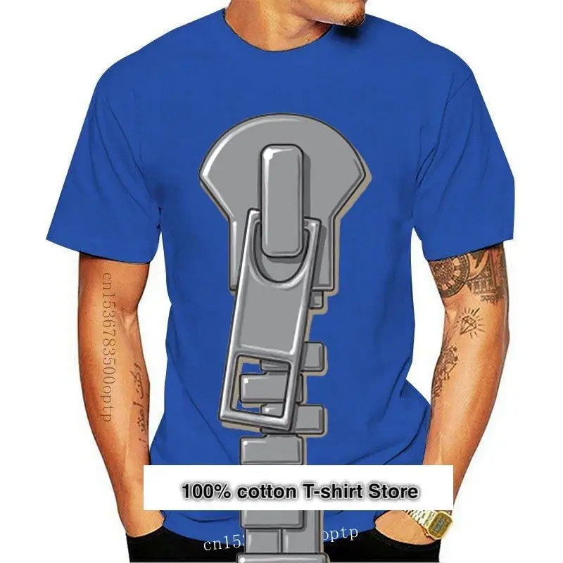 

Camiseta de manga corta para hombre y mujer, camiseta Unisex con cremallera