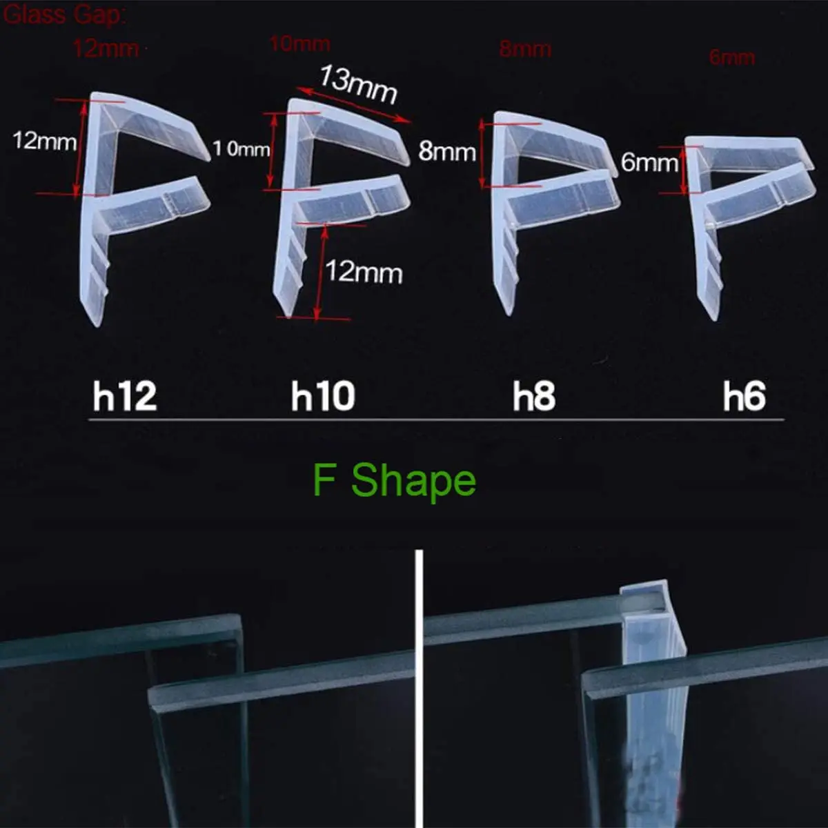 

2 м h/f/u/у/угловая стеклянная уплотнительная лента, силиконовые уплотнительные ленты для ванны и душа, ограничитель сквозняка для двери, окна, уплотнительные ленты 6-12 мм