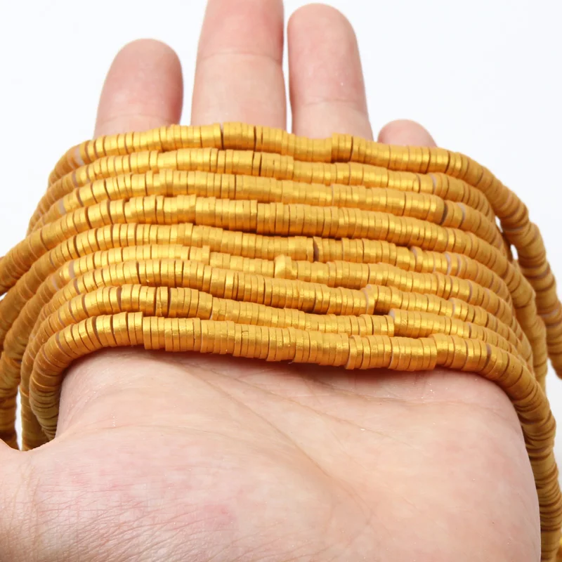 Плоские круглые бусины из полимерной глины для изготовления ювелирных изделий, 4/6 мм, 350 шт./линия