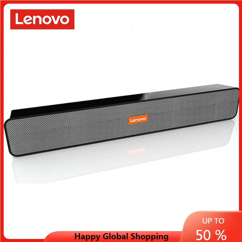 

Lenovo BMS09 TV Sound Bar Speaker Stereo Surround Dual Woofer PC Black Speakers for Home Theater Desktop Computer Boom Box Som