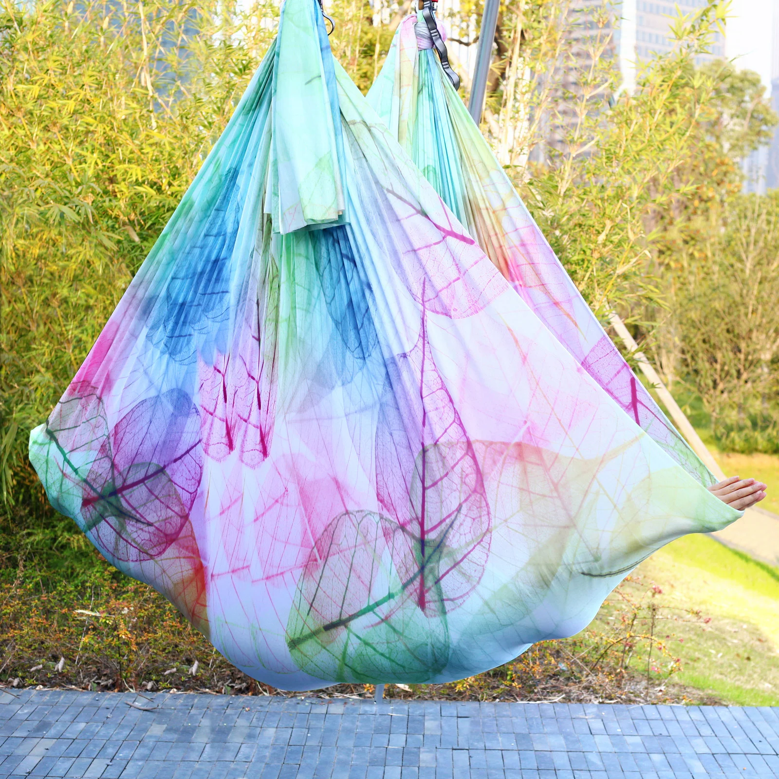 6-метровая ткань для воздушного гамака йоги: красочная шелковая премиум-класса