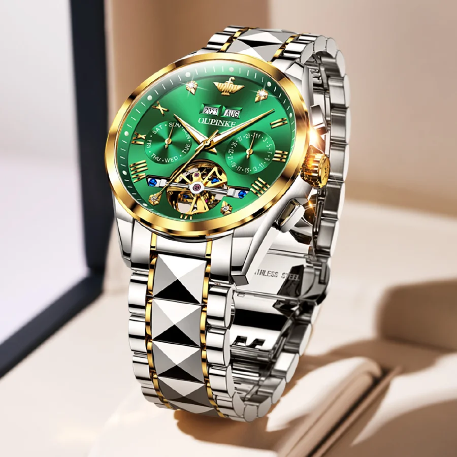 

OUPINKE Luxury Automatic Watches Men Mechanical Tourbillon Sapphire Mirror Waterproof Top Brand Wrist Watch Relogio Masculino