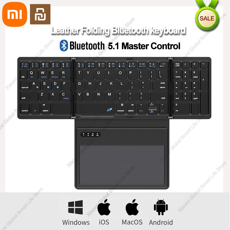 Складная Bluetooth клавиатура Xiaomi Youpin, новая беспроводная мини клавиатура Bluetooth 5,1, клавиатуры, 3 канала, для телефонов Windows, Android, IOS, Ipad