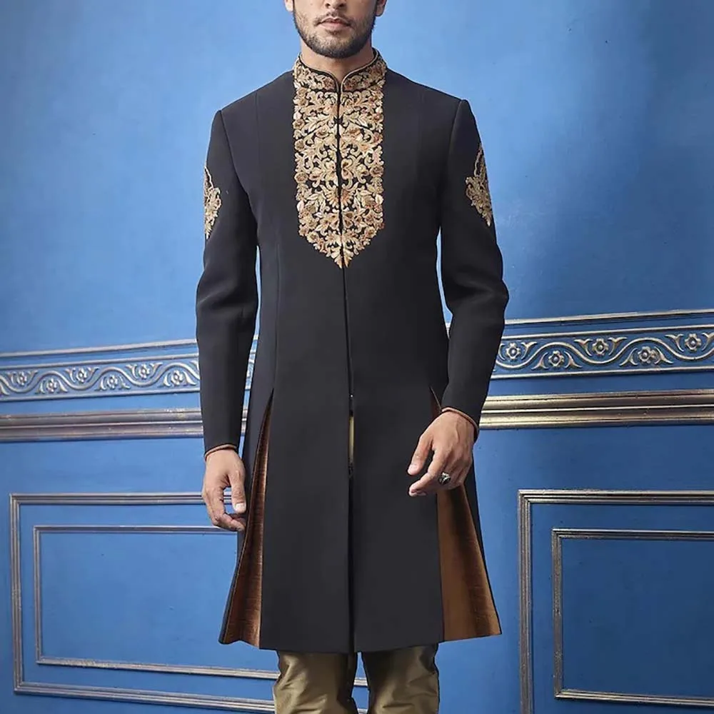 Блейзер муслиновый мужской с вышивкой и длинным рукавом средней длины |