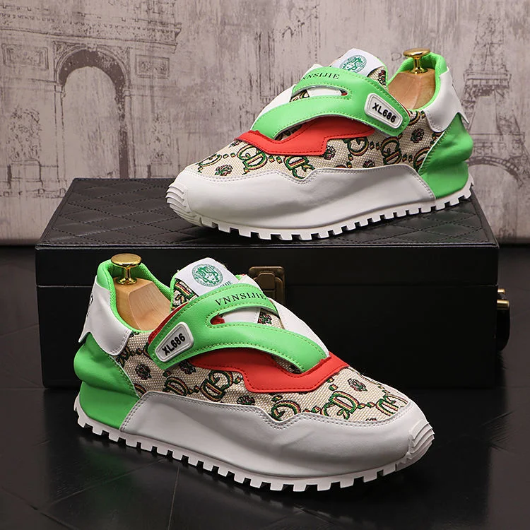 

High quality Forrest Gump Shoes Men's Summer Fashion Casual Embroidered Breathable Thick soled High rise Color Contrast