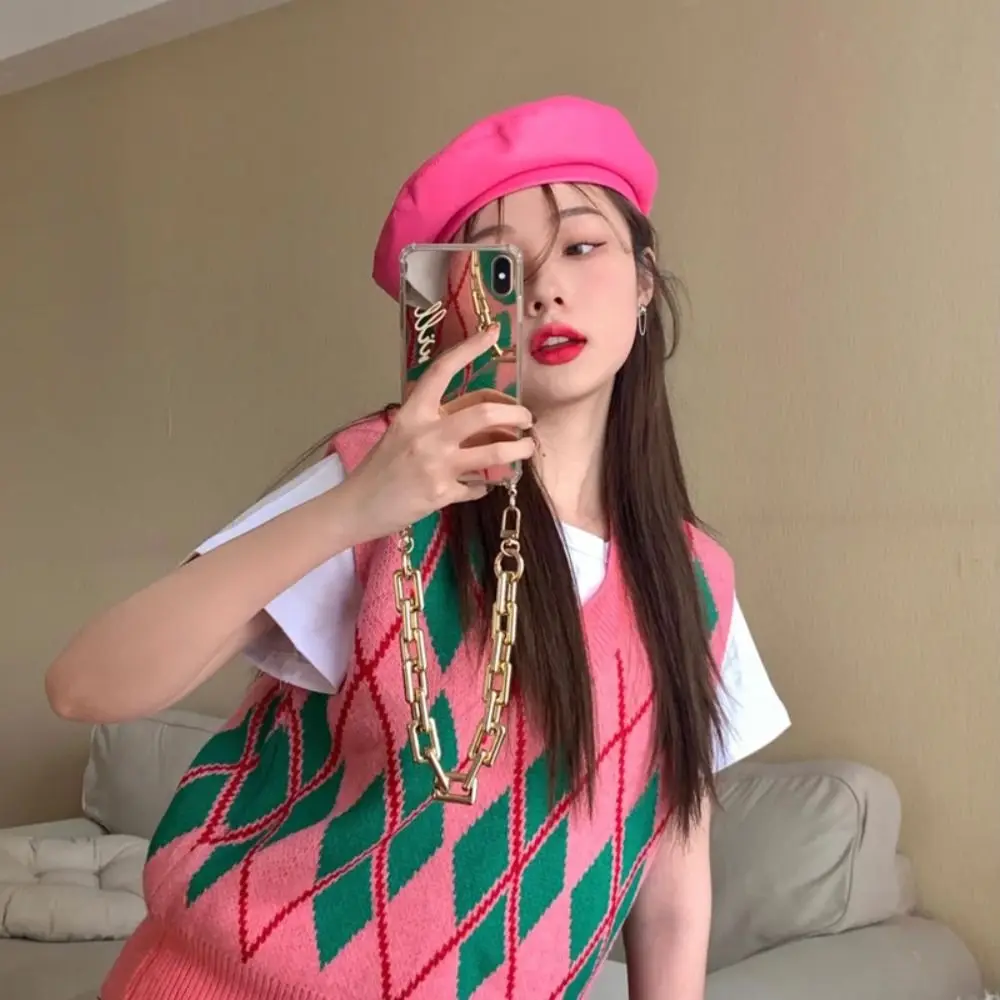 Повседневная однотонная шляпа художника с плоским верхом корейский стиль