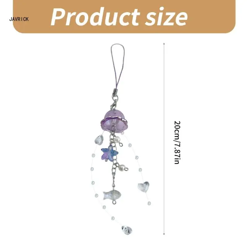 Привлекательный брелок для телефона в виде медузы со звездными кристаллами и