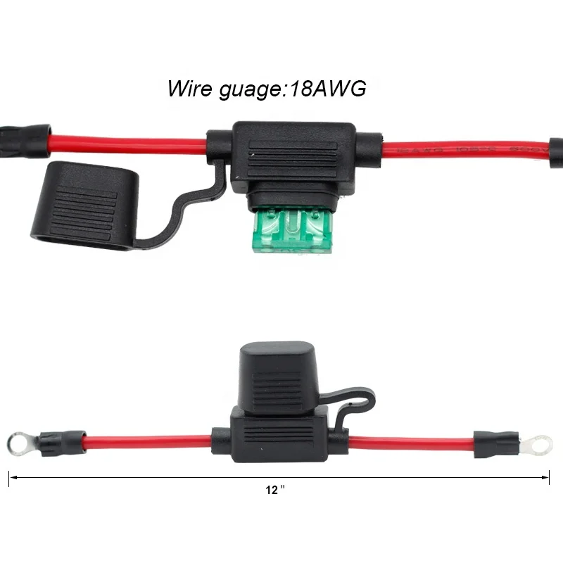 

12 AWG with 30A ATC/ATO Blade Fuse Inline Fuse Holder