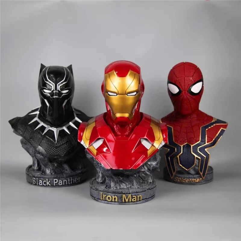 

18CM Marvel Movies hero Black Panther Iron man MK42 Spider-ManThanos Venom Ant-Man 1\4 Bust Action Figure Kids Birthday GIfts