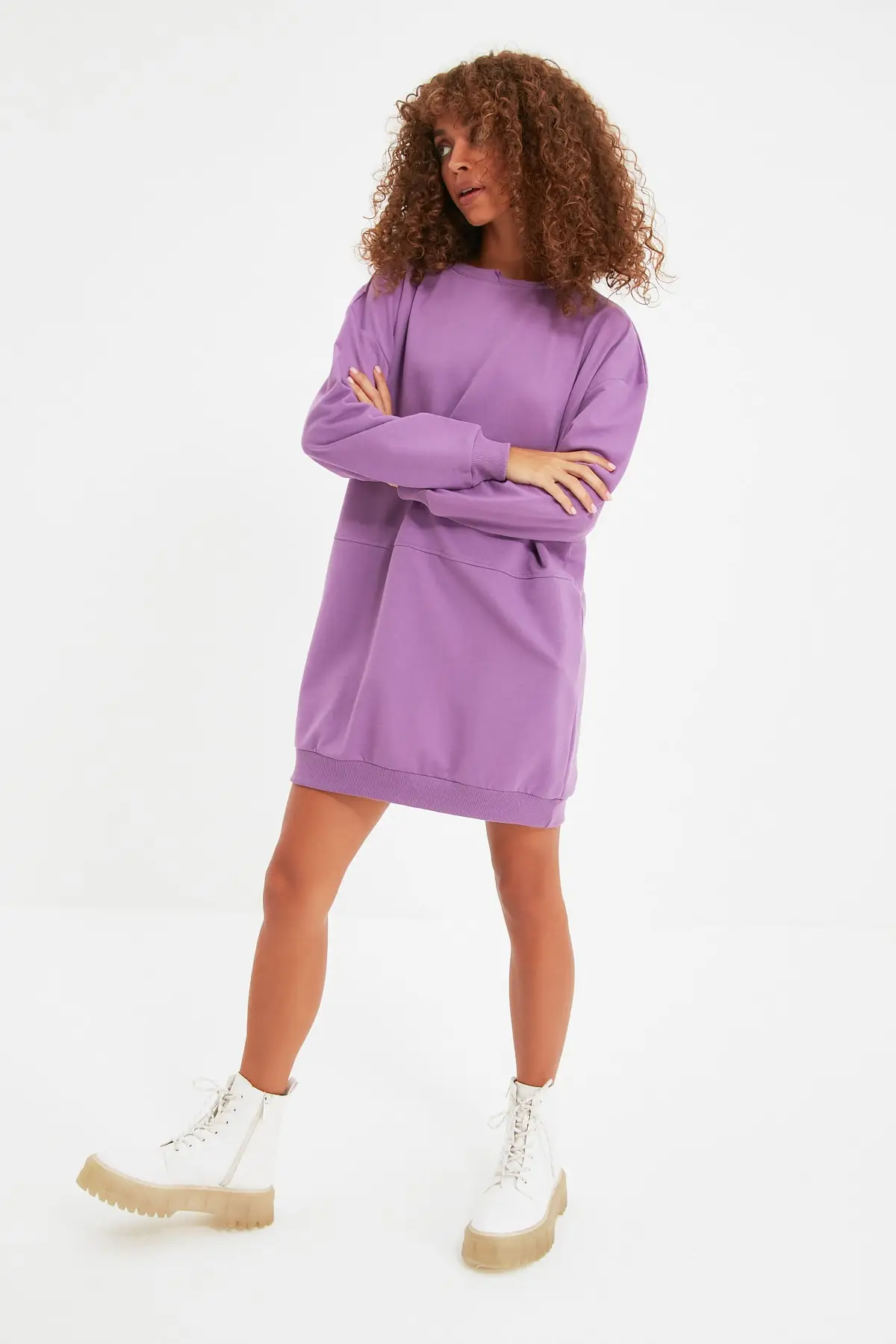 

Trendyol Upright Collar Knitted Slim Sweat Dress TWOAW22EL0903