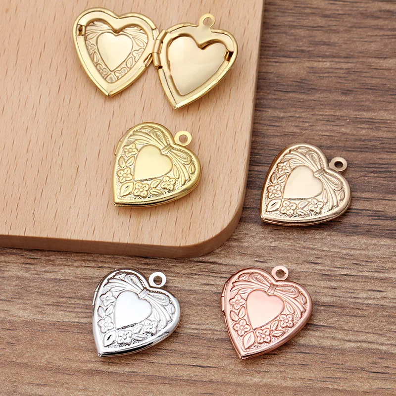 4Pcs Wholesale Platinum 20mm*23mm Vintage Photo Frame Charm&Pendant Photo Locket Frame For DIY Necklace Jewelry Making Accessory