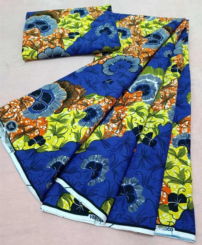 

real fabric African wax high quality 100%cotton Ankara wax fabric for making dresses African style 6 yards