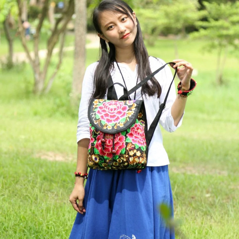 Модные рюкзаки в этническом стиле винтажная женская сумка с цветочной вышивкой
