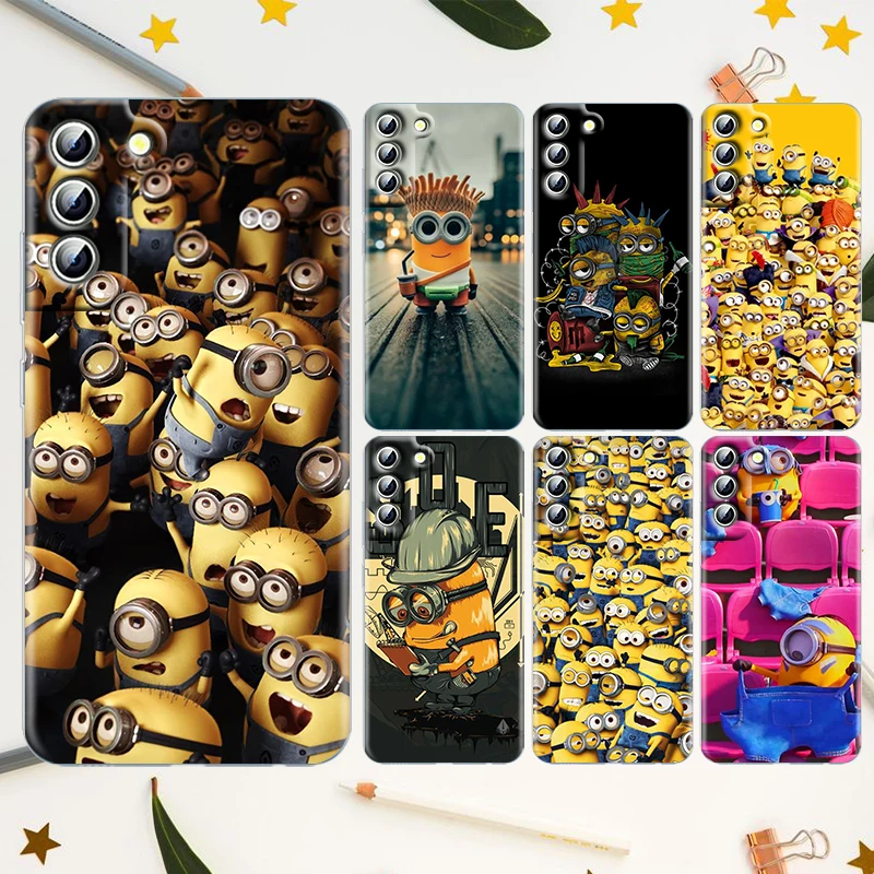 

Anime Movie Minions Cartoon Phone Case For Samsung Galaxy S23 S22 S21 S20 FE S10 S10E S9 Plus Ultra Pro Lite 5G Transparent TPU