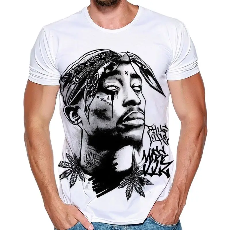 

New 3D Print 2pac Causal Clothing Fashion Men Women T-shirt Plus Size S-7XL Four Seasons Casual Oversized Graphic TShirts