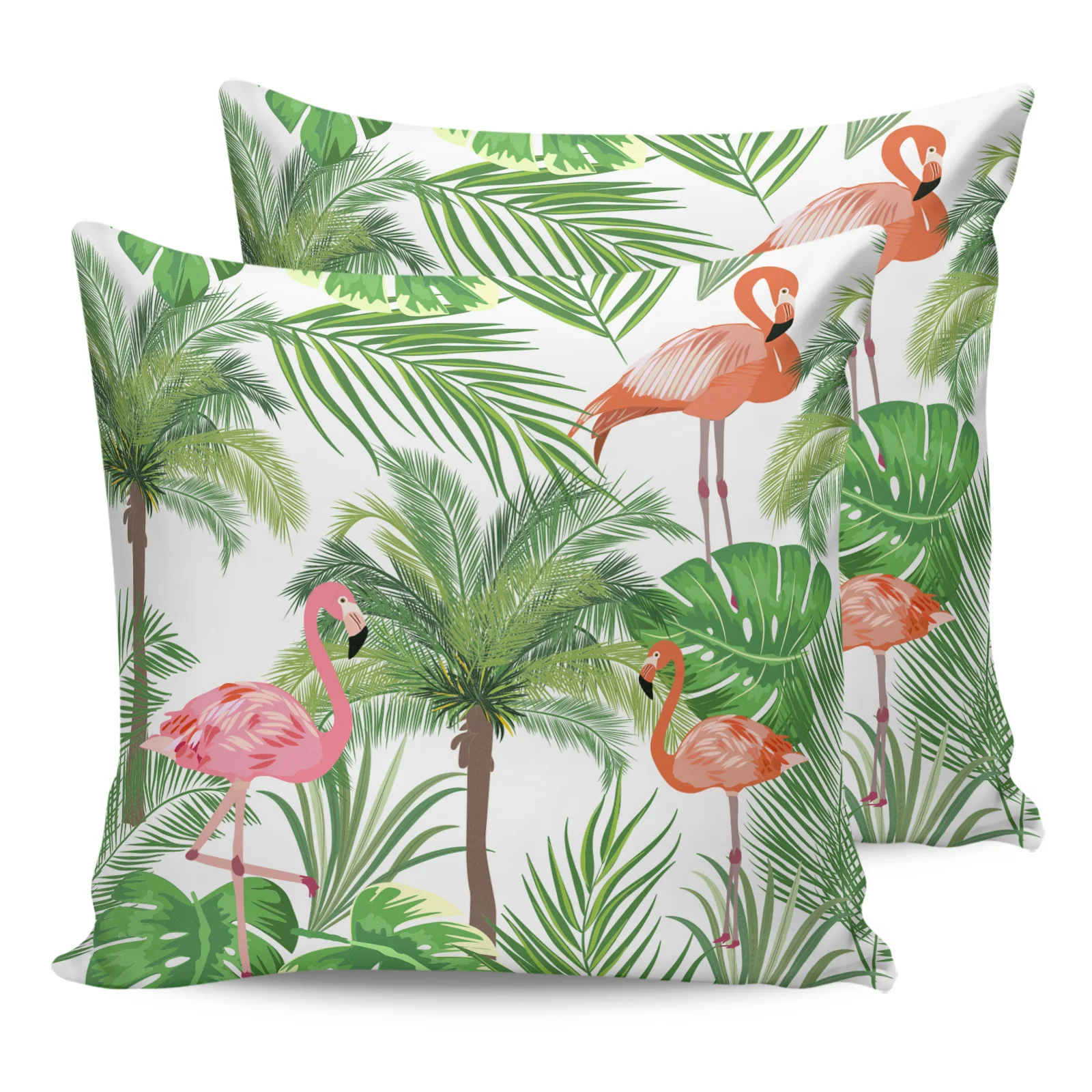 

2PCS Pillowcases Nordic Flamingo Tropical Leaves Cushion Cover Home Bedding Living Room Decorative Couch Throw Pillow Case