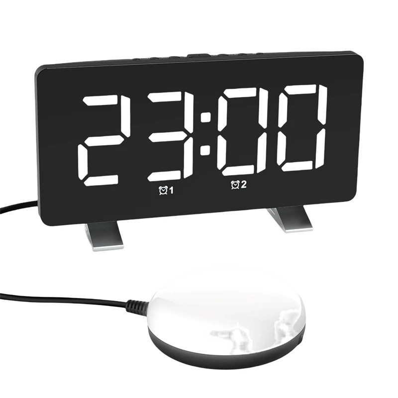 

Loud Alarm Clock For Heavy Sleepers Adults,7.4 Inch Digital Clocks Large Display,With Vibration Bed Shaker