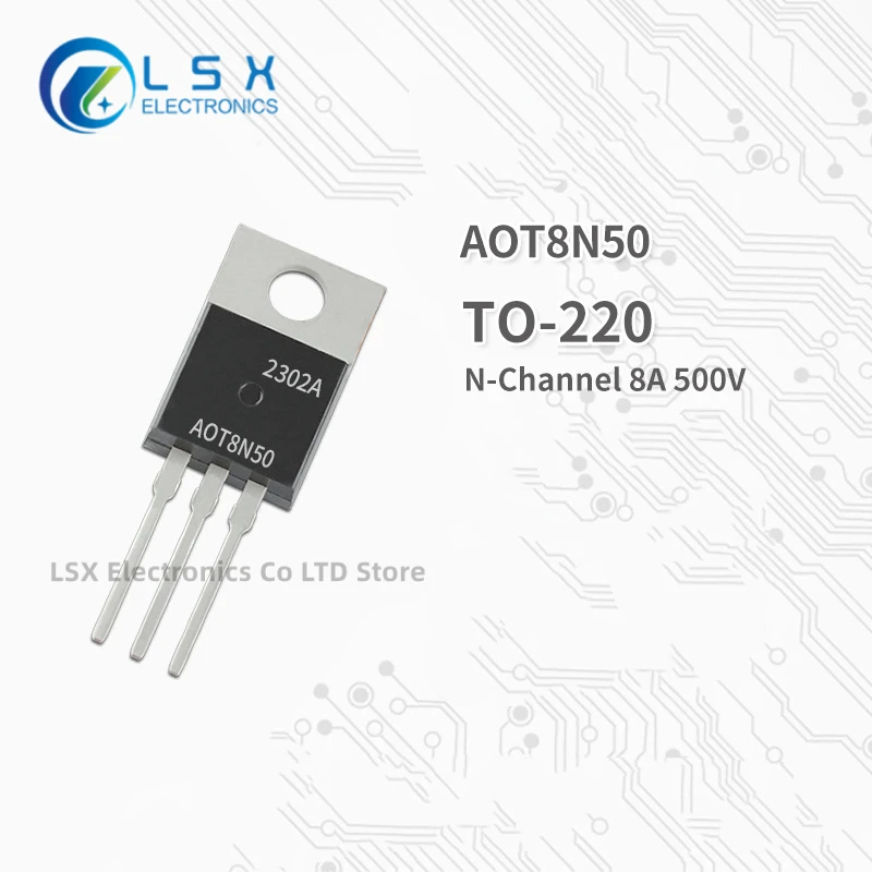 

10PCS Brand new and original AOT8N50 TO-220 MOS 8A 500V In Stock
