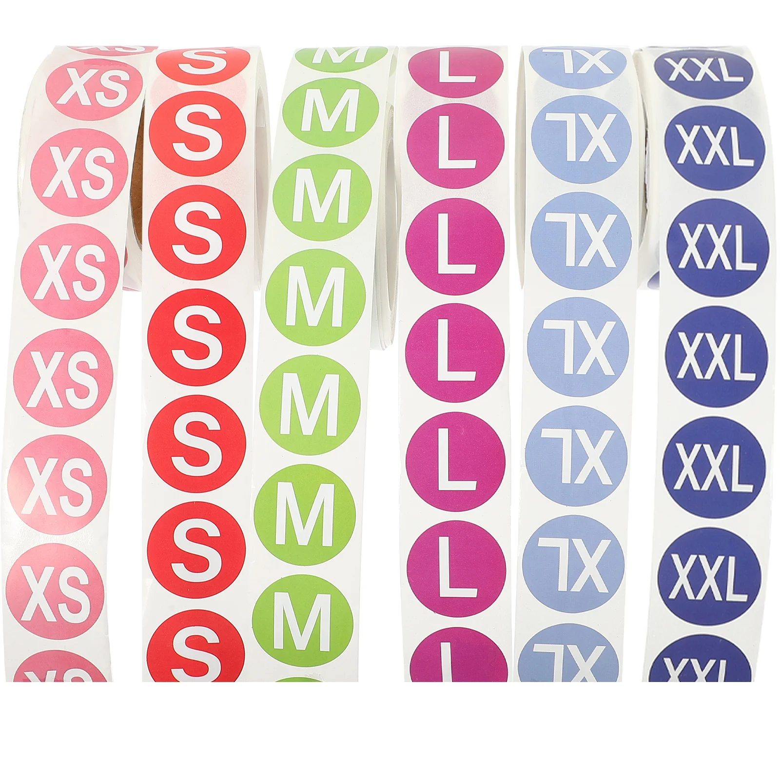 6 рулонов наклеек с размерами одежды клейкая этикетка для футболок матовые